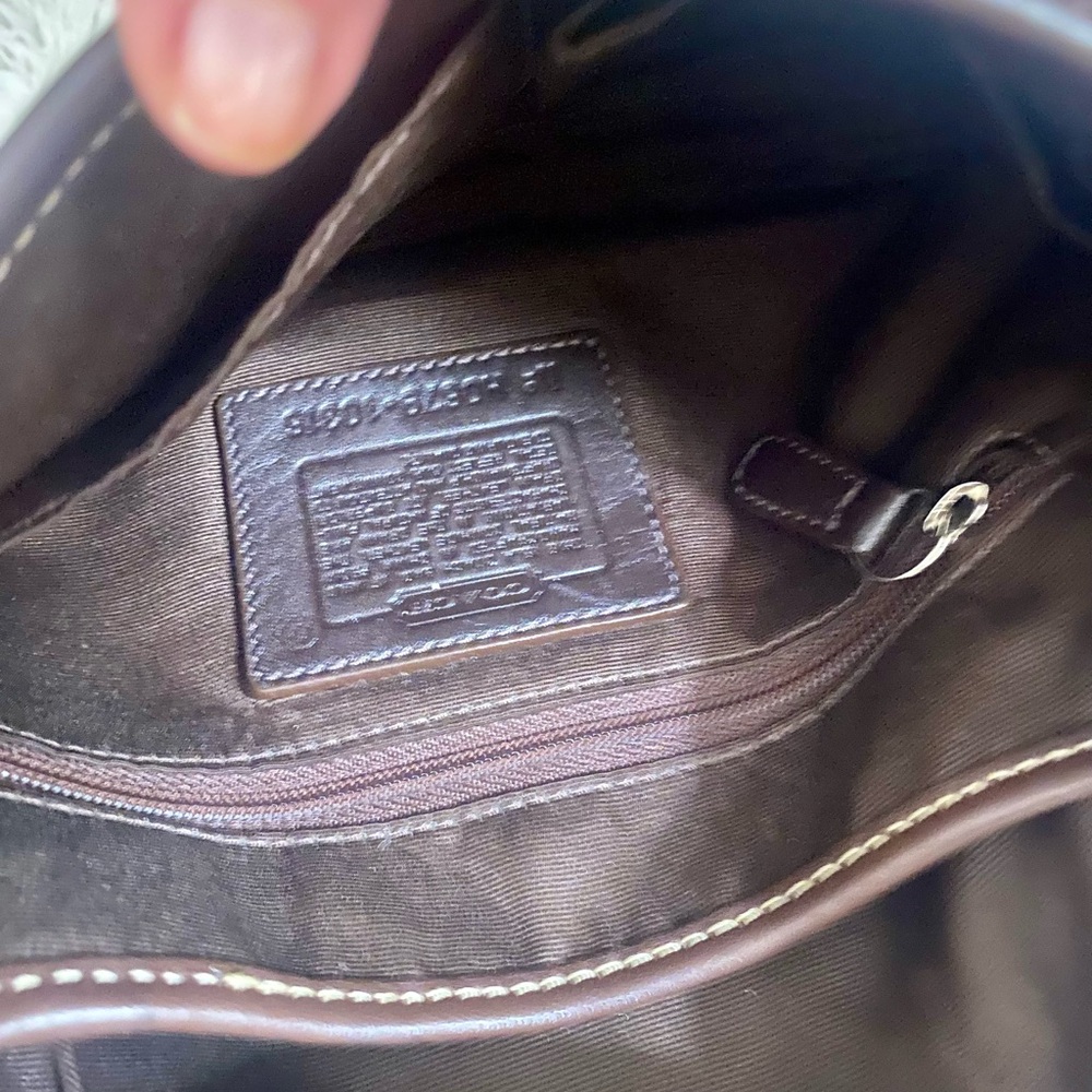 Coach Brown and Silver Shoulder Bag with Classic Hobo Design - Picture 3 of 7